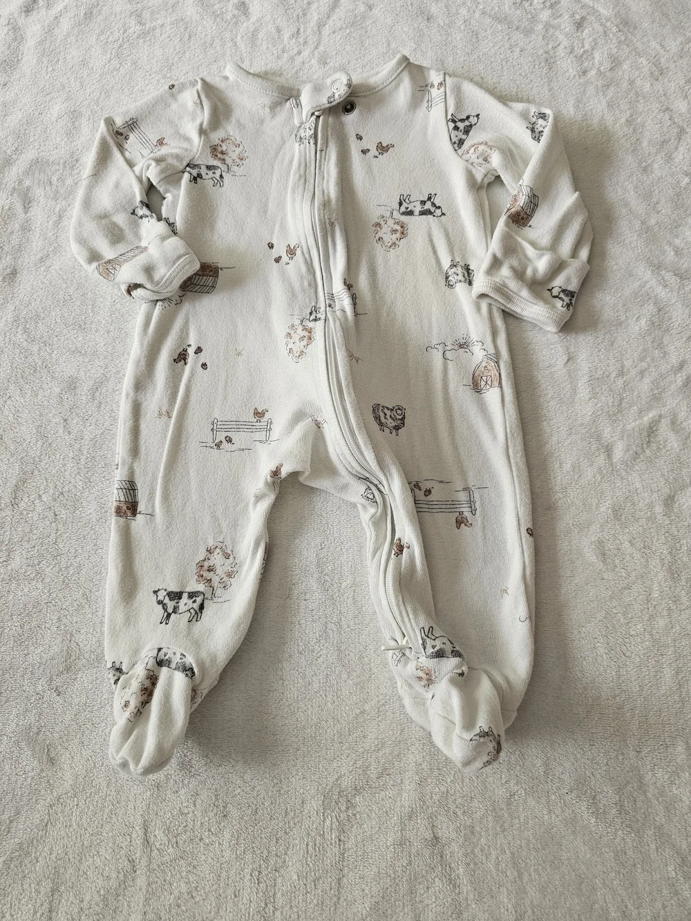 Carter’s Baby Footed Sleeper Pajama Bundle Safari Farm Animal Print 3M